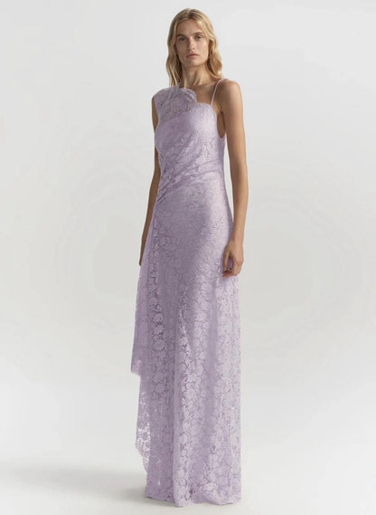 ALC Gia One Shoulder Lace Gown Maxi Dress
