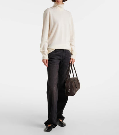 TR E/W India Grained Calfskin Leather Bowling Shoulder Bag