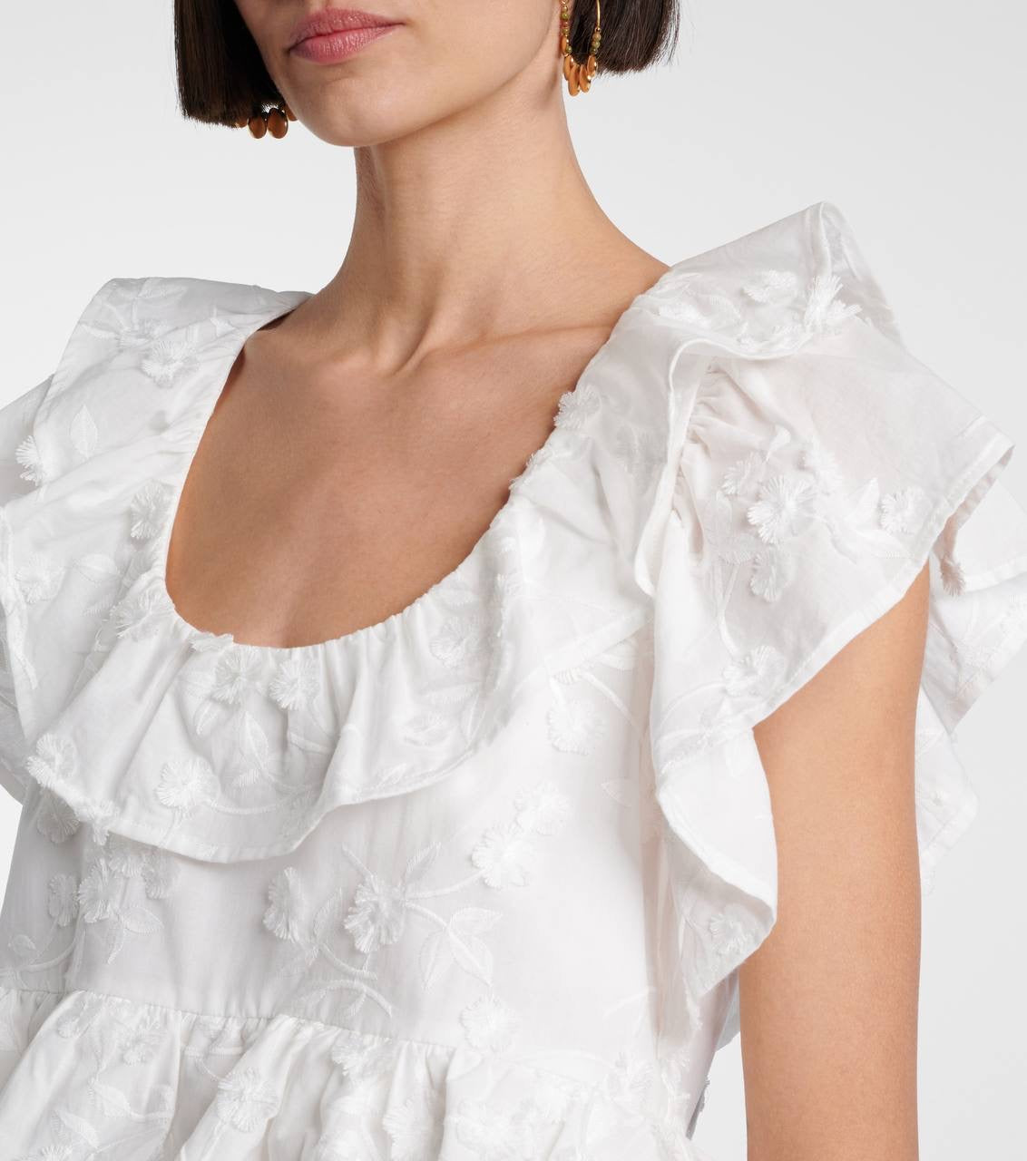 DS Light Volumes Ruffle Cotton Backless Top