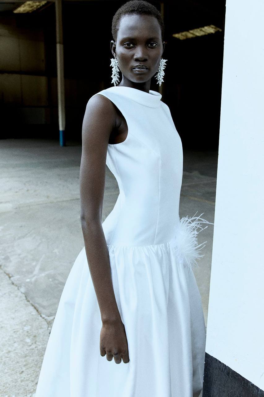 SP White Tafetta Bubble Hem Mini Dress