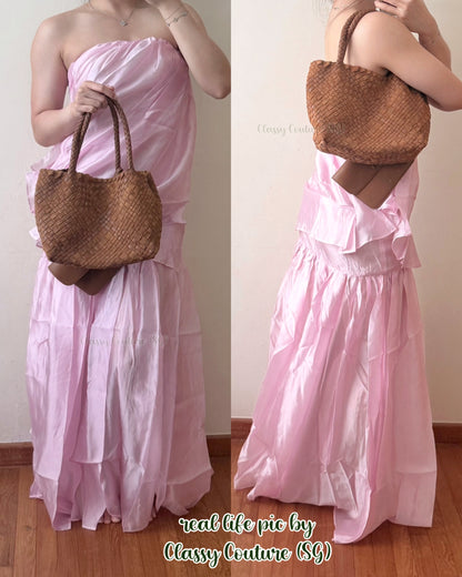TR Ruth Small Woven Lambskin Leather & Calfskin Suede Tote Bag