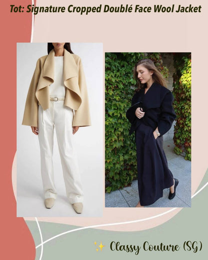 Tot Signature Cropped Double Face Wool Jacket