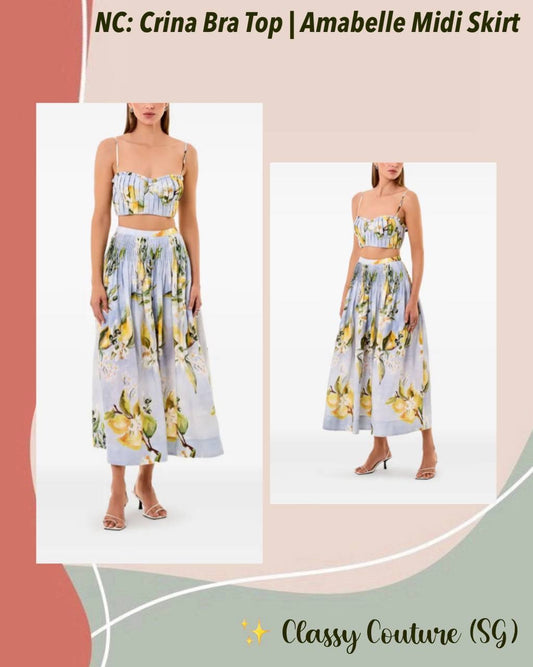 NC Crina Bra Top | Amabelle Midi Skirt | Linen Set