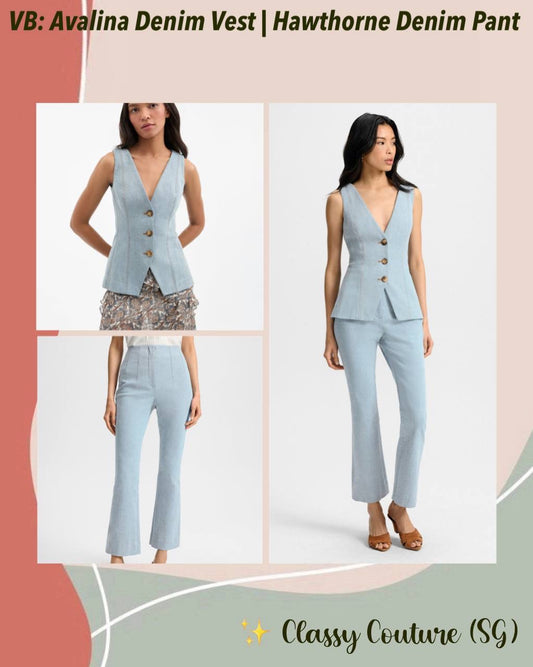 VB Avalina Denim Vest | Hawthorne Denim Pants | Set