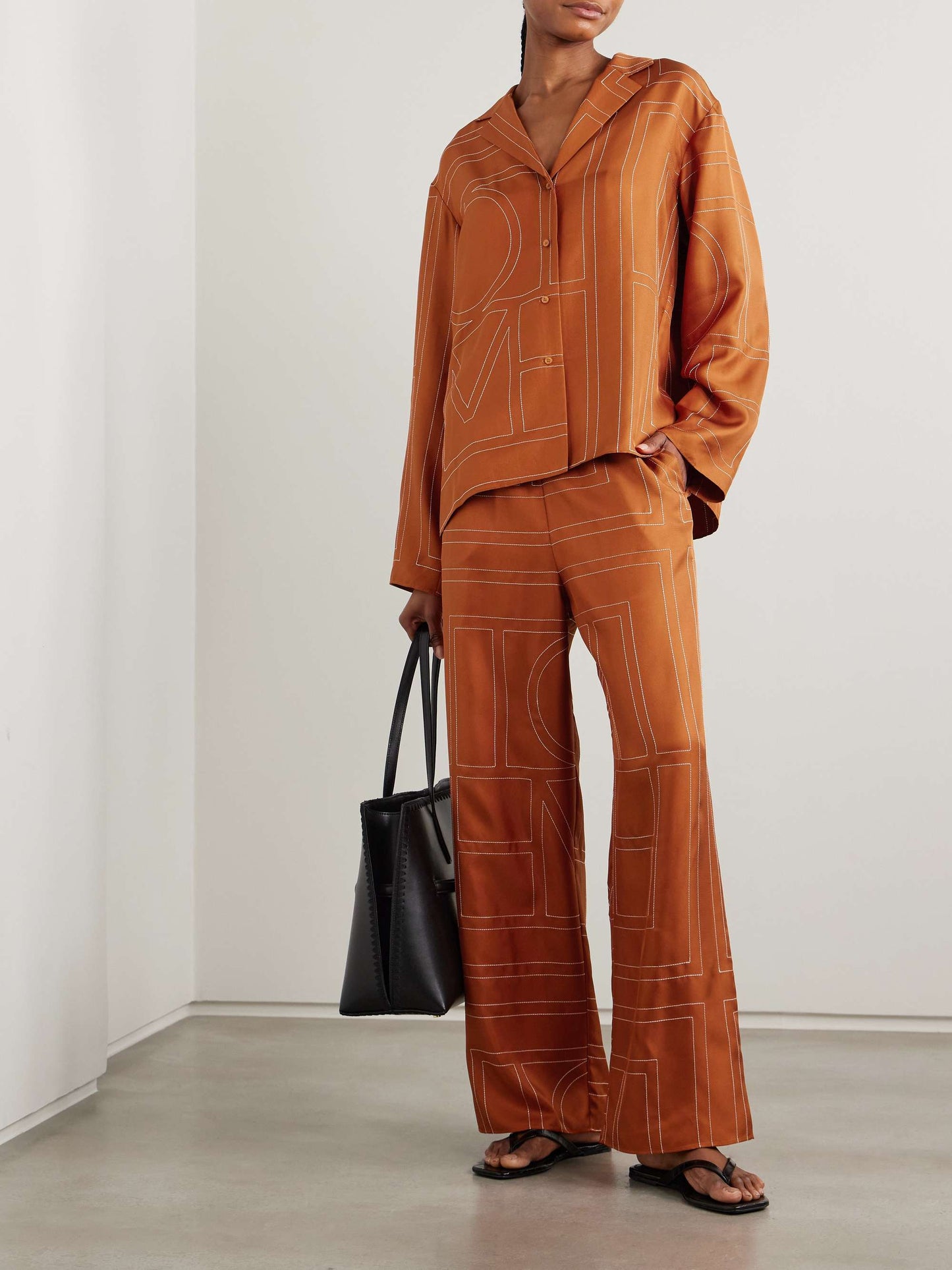 9 Colors! (PART 1/2) Tot Monogram Silk PJ Shirt Top | Shorts | Pants | Embroidered Set