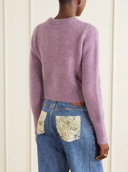 ALM Reggie Lilac Wool Cropped Cardigan