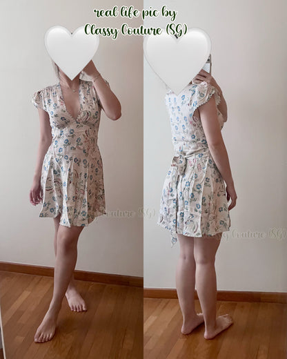 3 Colors! DN Dianne Silk-satin V-Neck Mini Dress