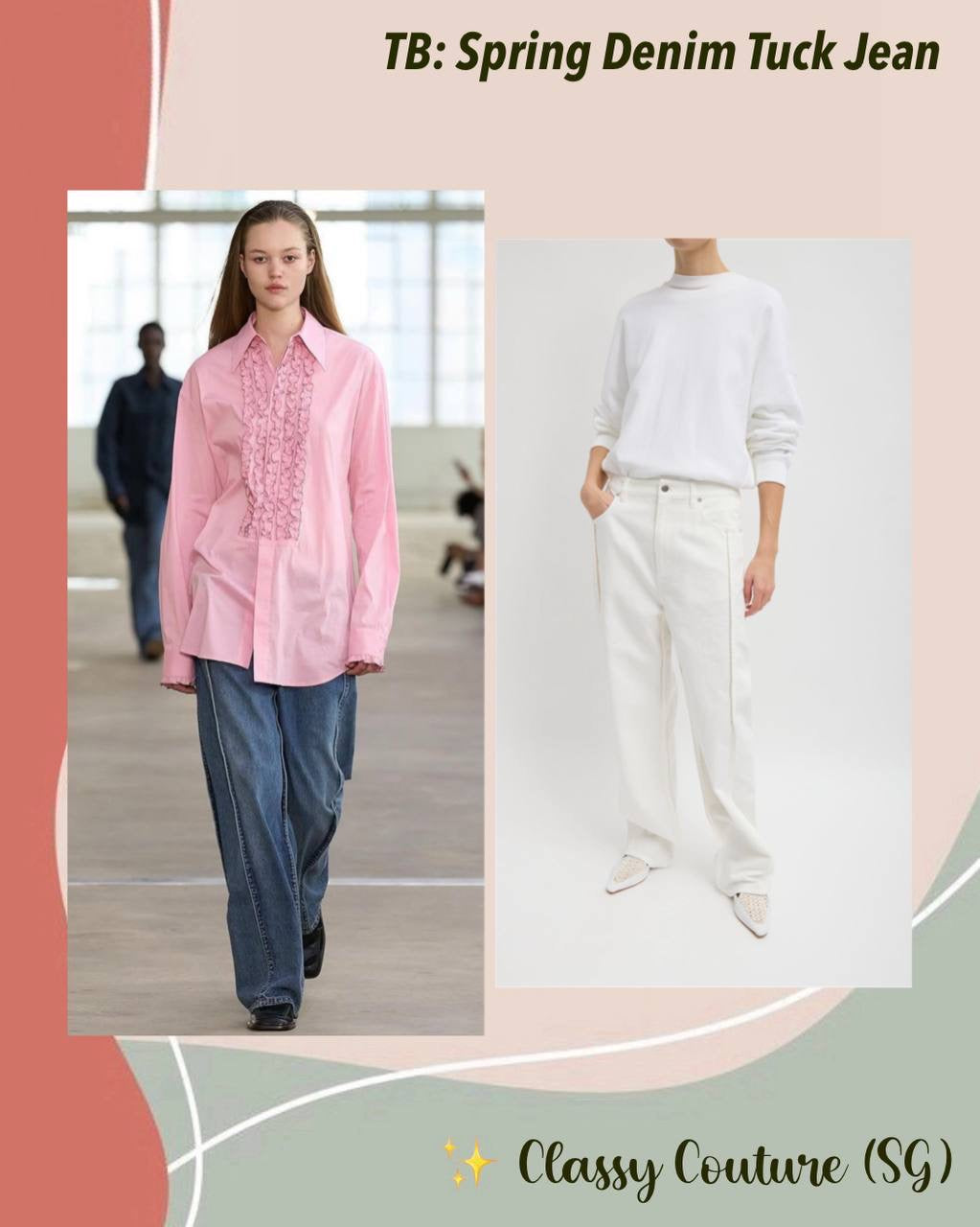 TB Spring Denim Tuck Jeans