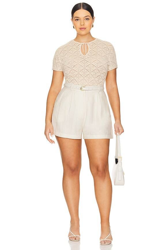 LA Tillie Cotton-blend Open-knit Top