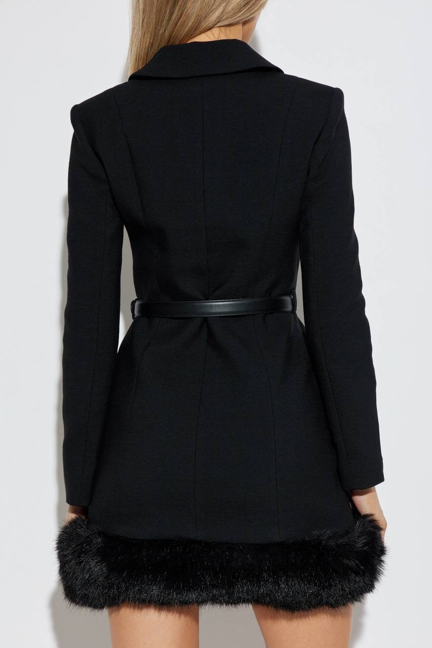 SP Black Wool Double Breasted Mini Dress