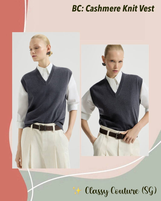 BC Grey Cashmere Knit Vest