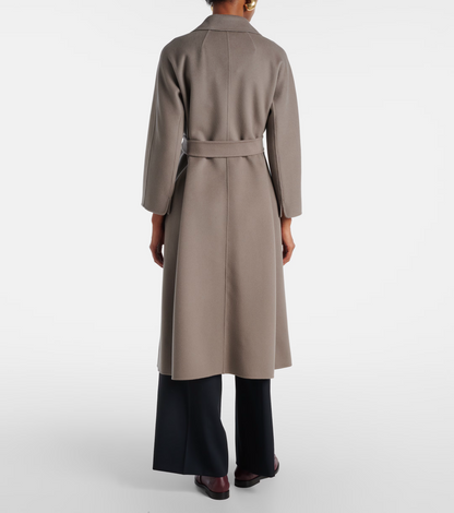MM Esturia Wool Broadcloth Belted Midi Coat