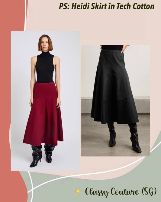 PS Heidi Tech-Cotton A-line Midi Skirt
