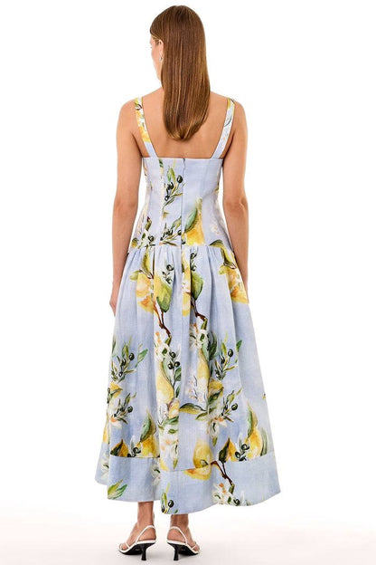 NC Makenna Dropwaist Linen Midi Dress