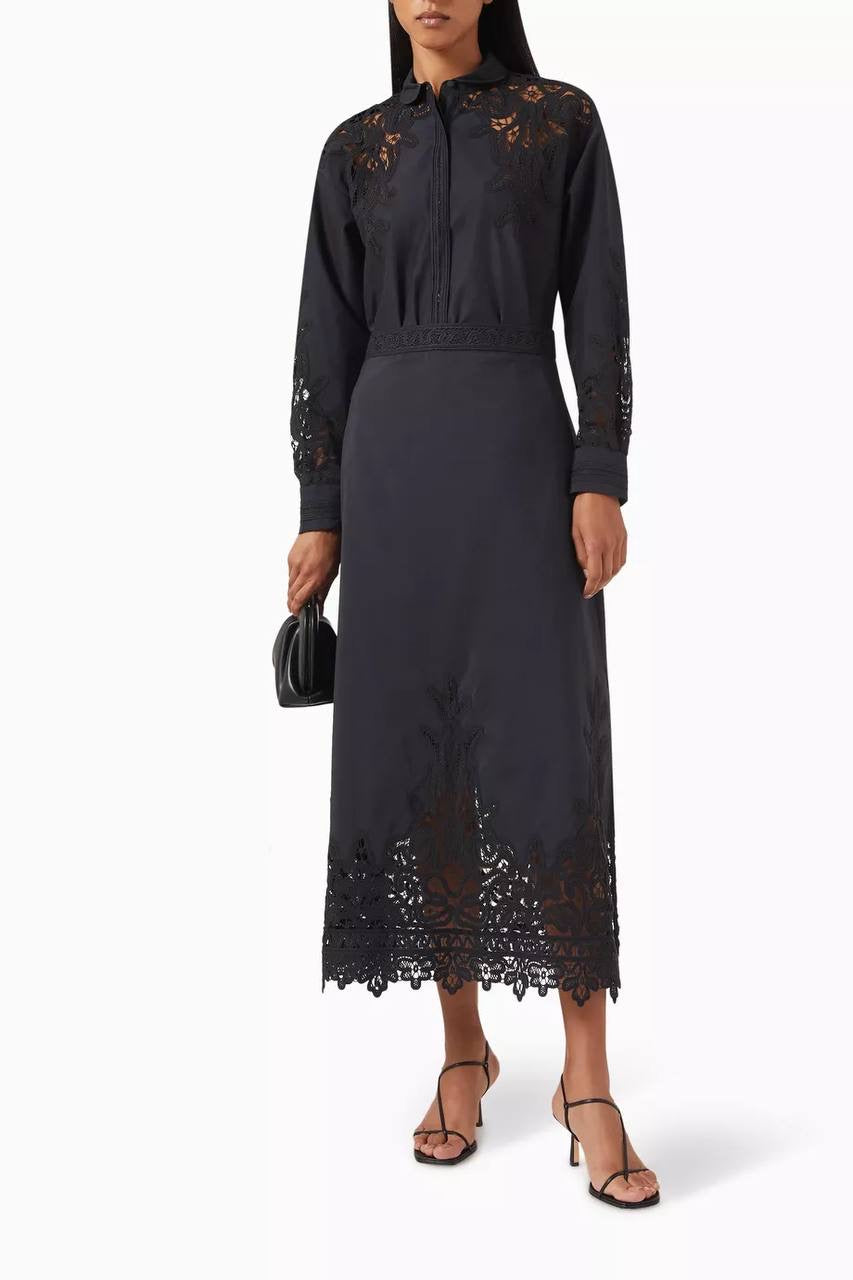 UJ Harden Oversized Cotton-Silk Lace-panel Tunic Shirt