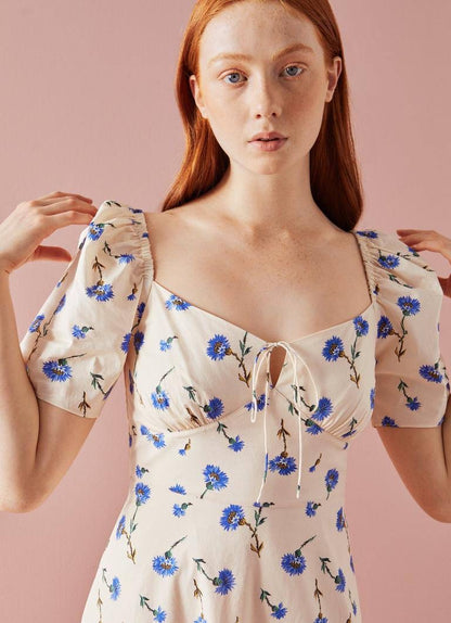 LKB Phelia Cotton-Blend Sweetheart Midi Dress