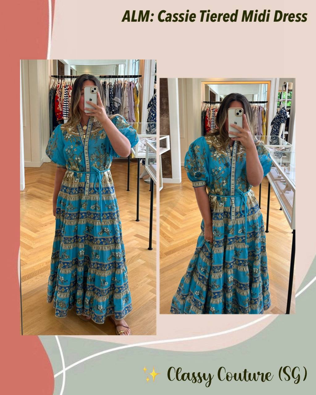 ALM Cassie Tiered Ramie Midi Dress
