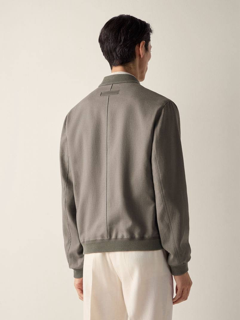 ZN Men’s Oasi Lino Linen Bomber Jacket (cotton-silk lined)