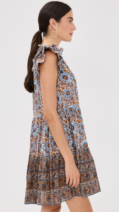 UJ Coletta Cotton-Viscose Mini Dress in Caspia
