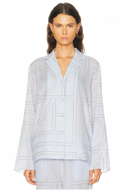 3 Colors! TOT Monogram Sheer Cotton-blend PJ Top | Shorts | Pants | Set