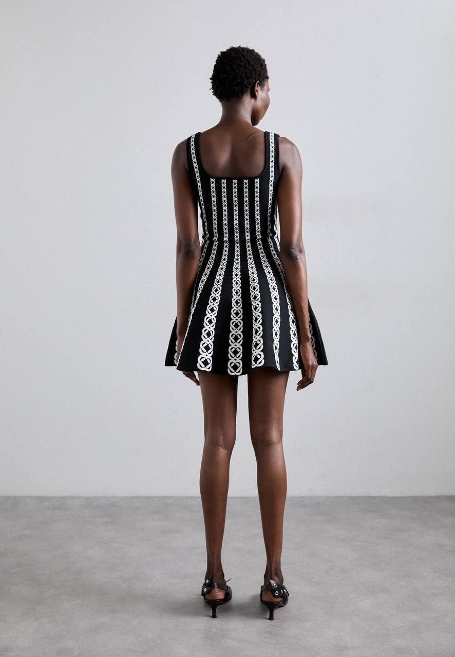 MJ Short Jacquard Knit Mini Dress