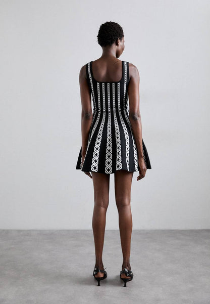 MJ Short Jacquard Knit Mini Dress