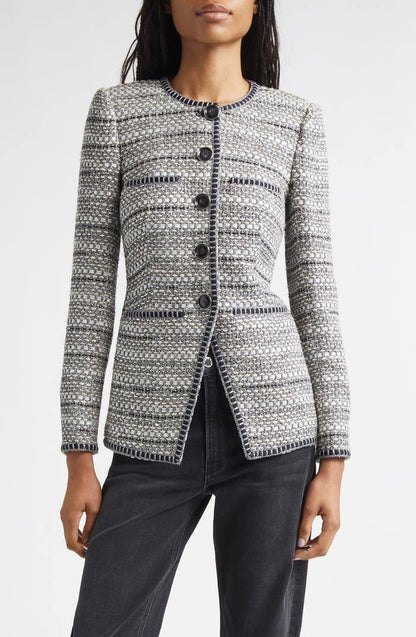 VB Alessia Metallic Tweed Cutaway Jacket