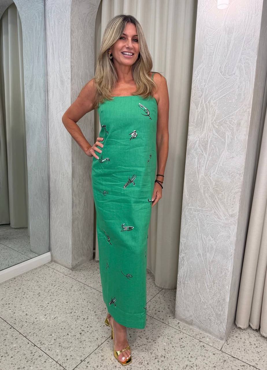 ALM Wanda Embroidered Midi Dress