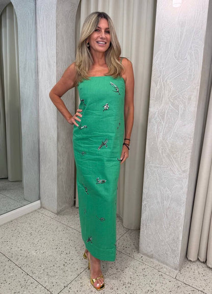 ALM Wanda Embroidered Midi Dress
