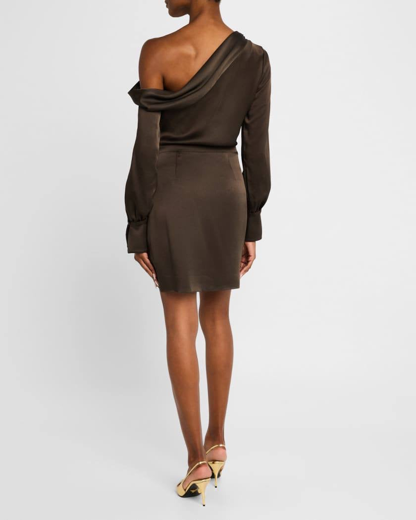 SK Cameron Draped One Shoulder Mini Dress