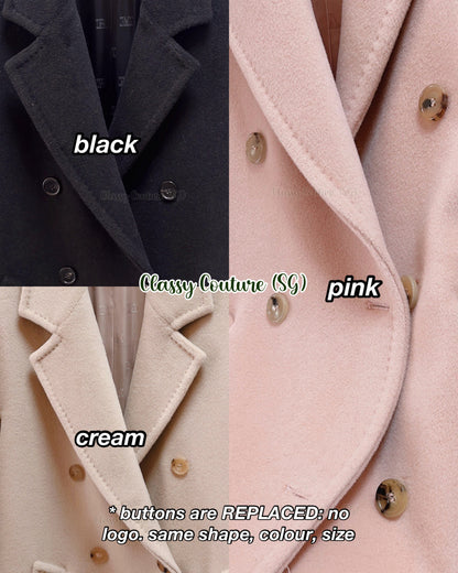 MM Rebus 101801 Double Breasted Wool and Cashmere Short Icon Coat