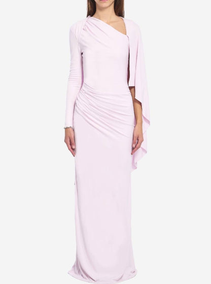 SP Pink Jersey Viscose Drape Cape-effect Maxi Dress