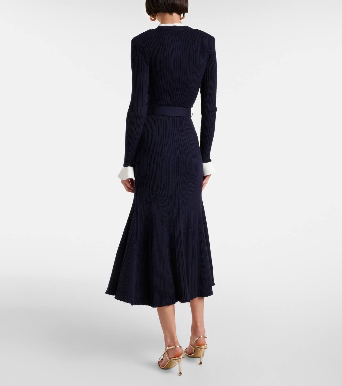 SP Navy Viscose Knit Mini | Midi Dress