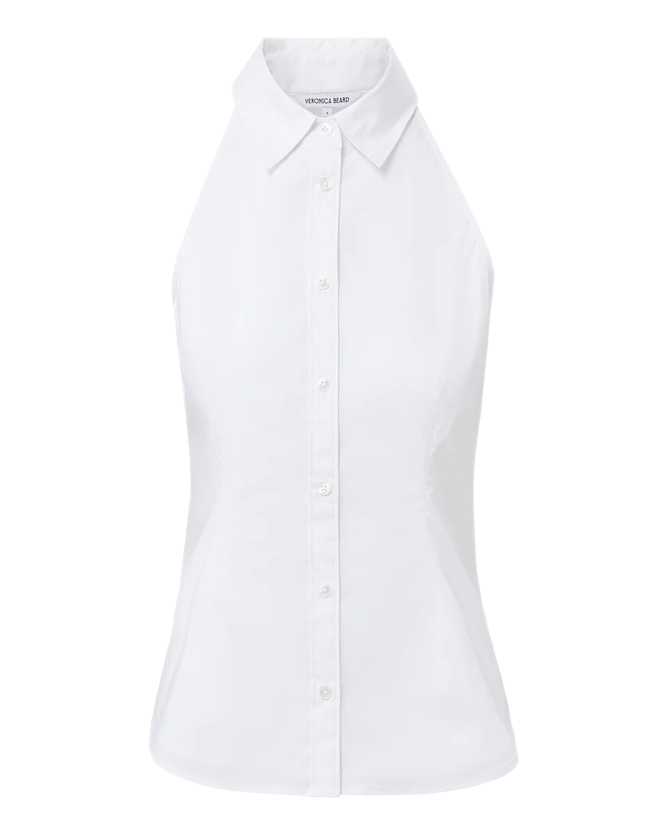 VB Harper Stretch-Cotton Poplin Top