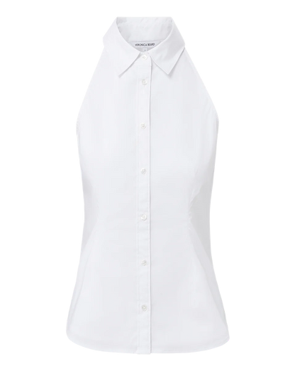 VB Harper Stretch-Cotton Poplin Top