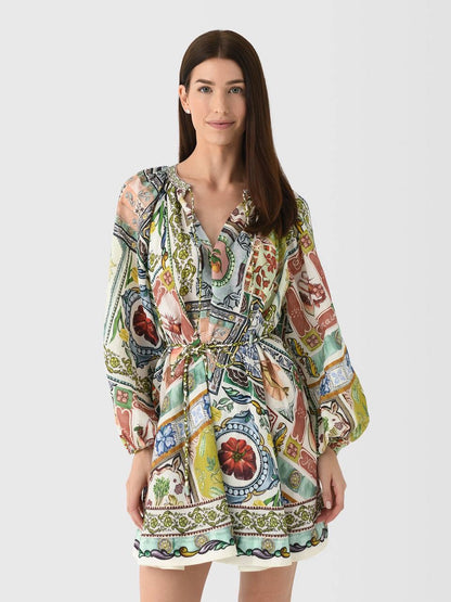 ALM Tommasina Ramie Tie Mini Dress Shirtdress
