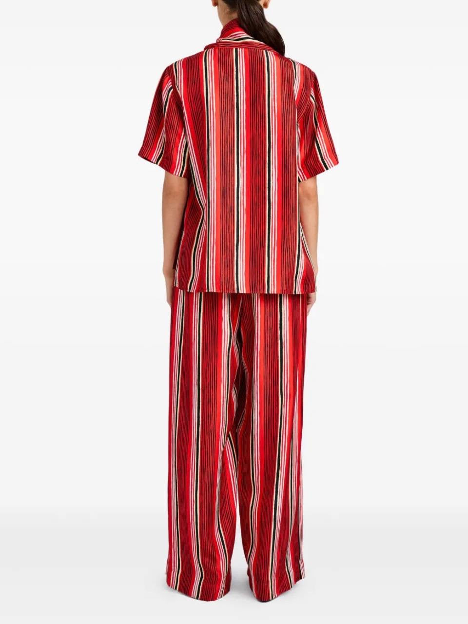 PS Amira Silk Shirt | Drawstring Pants | Striped Set
