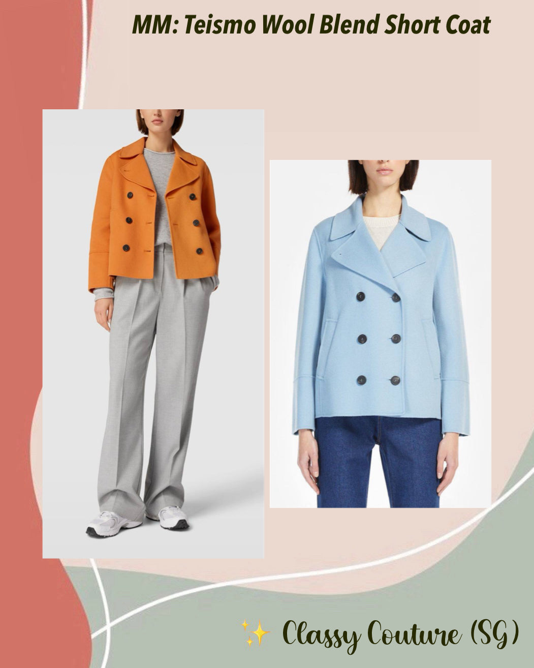 MM Teismo Wool Blend Short Coat Jacket