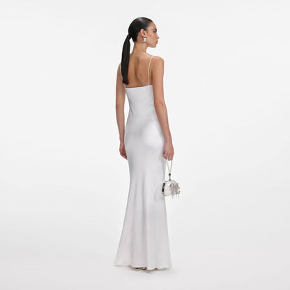 SP White Satin Lace Maxi Dress