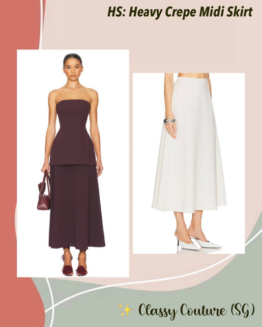 HS Heavy Crepe Midi Skirt