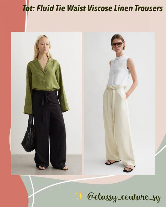 Tot Fluid Tie Waist Viscose-Linen Trousers