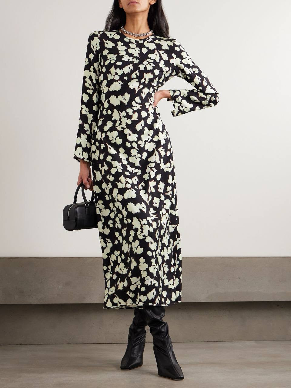PS Waverly Floral-Print Belted Rayon-blend Jersey Midi Dress