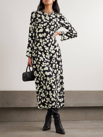 PS Waverly Floral-Print Belted Rayon-blend Jersey Midi Dress