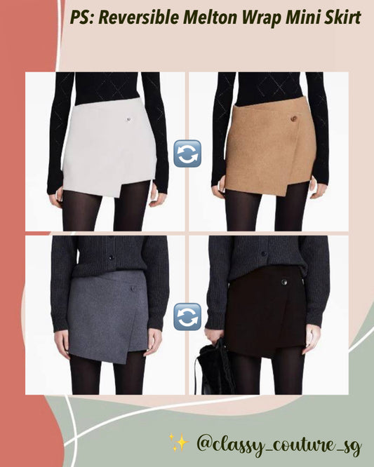 PS Reversible Melton Wrap Mini Skirt