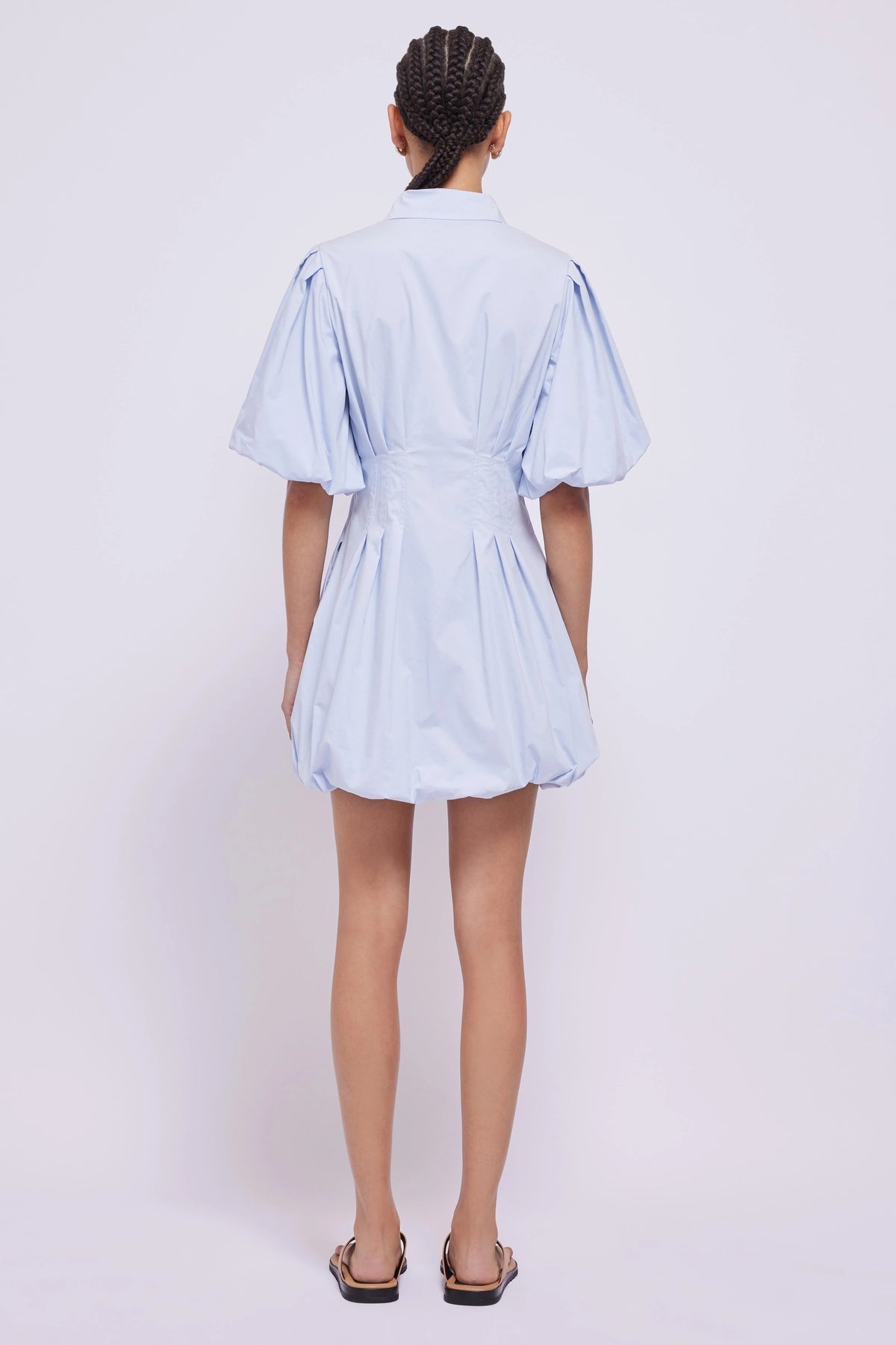 Jon Sim Cleo Balloon Mini Dress Cotton Poplin