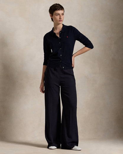 RL Polo-Collar Cotton-blend Buttoned Cardigan