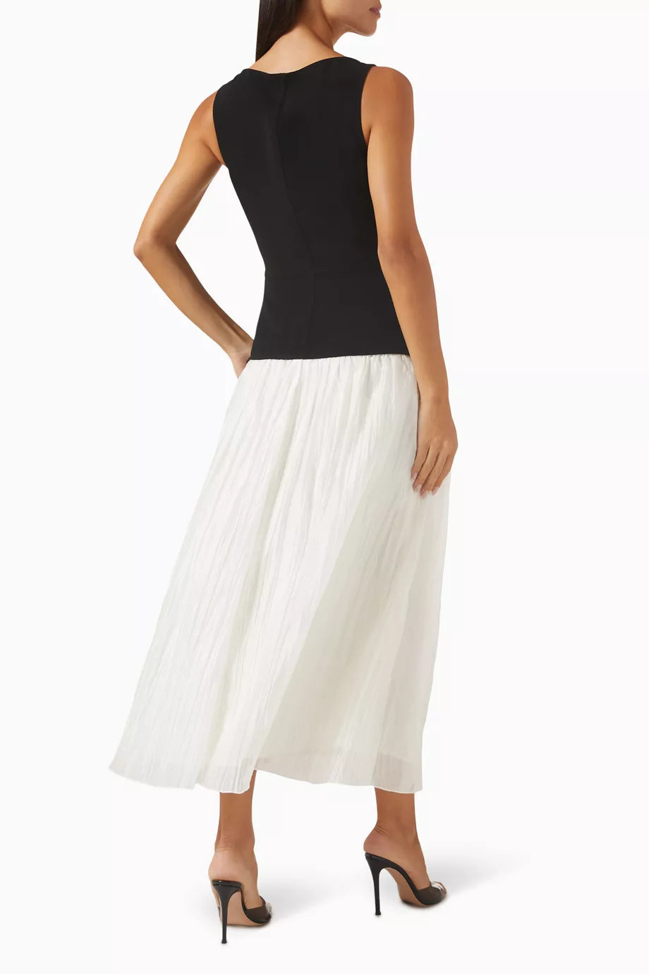 Ref Cyra Midi Maxi Dress in Black / Cream