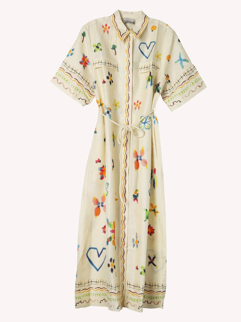 ALM Sidi Linen-Viscose Shirtdress Midi Dress
