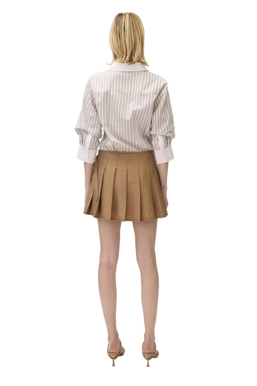 SK Frankie Combo Striped Shirt Combo Shirtdress Mini Dress