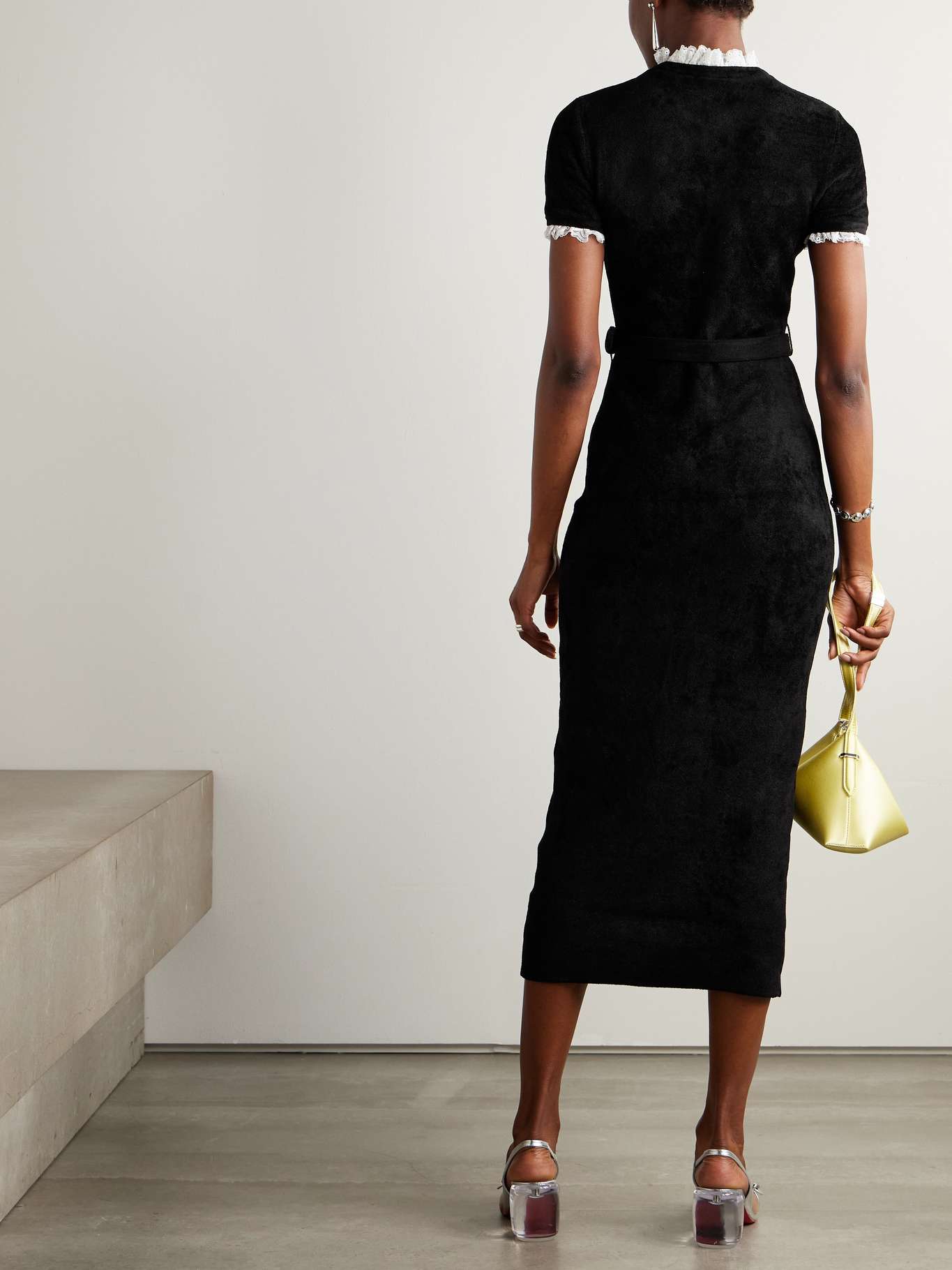 SP Black Chenille Knit Midi Dress